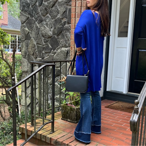 44 Oversized Royal blue Tunic Top with Side Pockets - Picture 2 of 4
